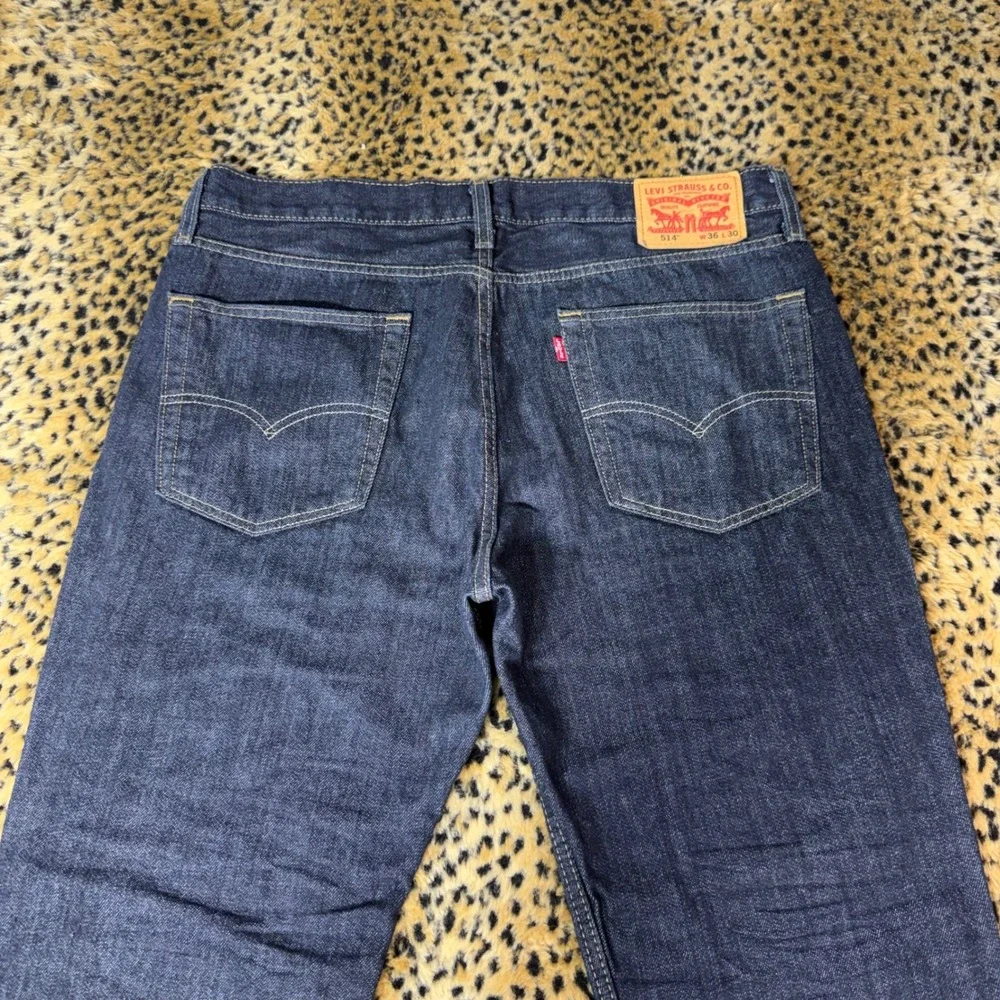 Levis 514 Straight Fit Jeans Mens 36x30 Dark Wash Blue Indigo Denim Pants Mexico